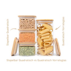 Quadratische Vorratsgläser Stapelbar 9er Set