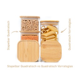 Quadratische Vorratsgläser Stapelbar 9er Set