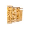 Quadratische Vorratsgläser mit Bambusdeckel 4er Set 2400ml