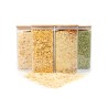Quadratische Vorratsgläser mit Bambusdeckel 4er Set 1600ml
