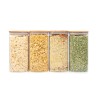 Quadratische Vorratsgläser mit Bambusdeckel 4er Set 1600ml