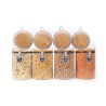 Clipverschluss Vorratsgläser mit Bambusdeckel 4er Set 1000ml