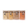 Clipverschluss Vorratsgläser mit Bambusdeckel 4er Set 1000ml