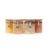 Clipverschluss Vorratsgläser mit Bambusdeckel 4er Set 850ml
