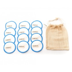 Abschminkpads Bambus und Baumwolle 12er Set blau