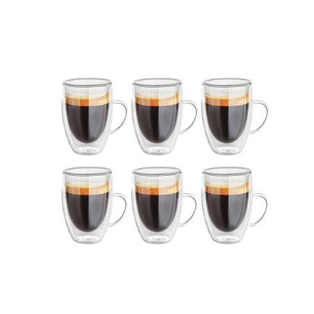 Doppelwandige 350 ml Gläser mit Henkel 6er Set