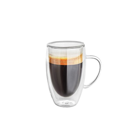 Doppelwandiges Glas mit Henkel 450 ml