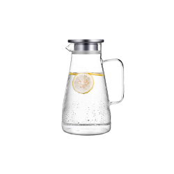Glaskaraffe mit Edelstahldeckel 1800 ml