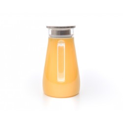 Glaskaraffe mit Edelstahldeckel  breit 1500 ml