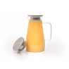 Glaskaraffe mit Edelstahldeckel  breit 1500 ml