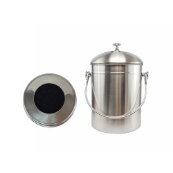 Kompostbehälter 5 Liter Edelstahl mit Filter
