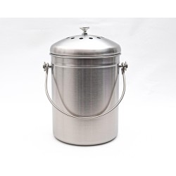 Kompostbehälter 5 Liter Edelstahl mit Filter