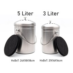 Kompostbehälter 5 Liter Edelstahl mit Filter
