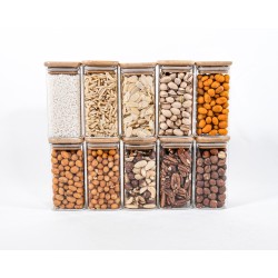 Schmale quadratische Gewürzgläser 12 cm hoch 10er Set