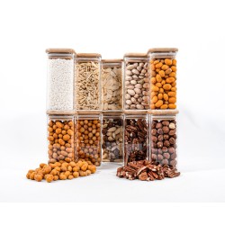 Schmale quadratische Gewürzgläser 12 cm hoch 10er Set