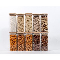 Schmale quadratische Vorratsgläser 14 cm hoch 10er Set