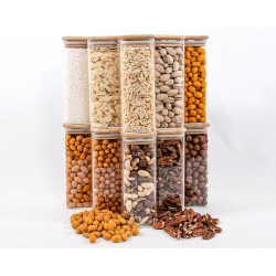 Schmale quadratische Vorratsgläser 16 cm hoch 10er Set