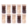 Schmale Gewürzgläser 12 cm hoch Bambusdeckel 10er Set