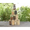 Schmale Gewürzgläser 12 cm hoch Bambusdeckel 10er Set