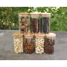 Schmale Gewürzgläser 12 cm hoch Bambusdeckel 10er Set