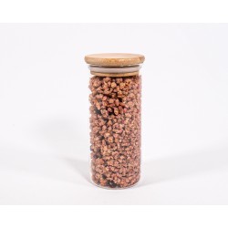 Schmale Gewürzgläser 14 cm hoch Bambusdeckel 10er Set