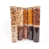 Schmale Gewürzgläser 16 cm hoch Bambusdeckel 10er Set
