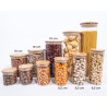 Schmale Gewürzgläser 6 cm hoch Bambusdeckel 10er Set