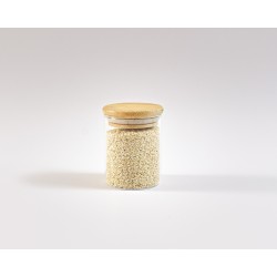 Schmale Gewürzgläser 8 cm hoch Bambusdeckel 10er Set