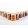 Schmale Gewürzgläser 8 cm hoch Bambusdeckel 10er Set