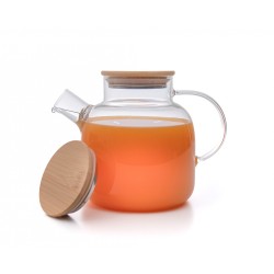 Teekanne mit  Bambus-Deckel 1400 ml