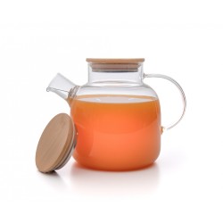 Teekanne mit  Bambus-Deckel 1400 ml