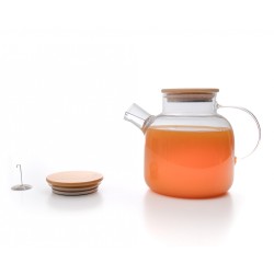 Teekanne mit  Bambus-Deckel 1400 ml