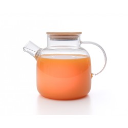 Teekanne mit  Bambus-Deckel 1400 ml