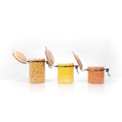 Clipverschluss Vorratsgläser mit Bambusdeckel 3er Set