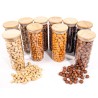 Schmale Gewürzgläser 12 cm hoch Bambusdeckel 10er Set